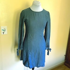 Blue Denim Velvet Heart Shift Dress